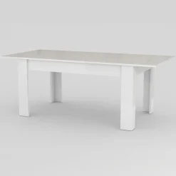Garnero Arredamenti Tavoli Da Pranzo|Tavoli Allungabili-Tavolo allungabile 160-210cm Zenzero Bianco Lucido