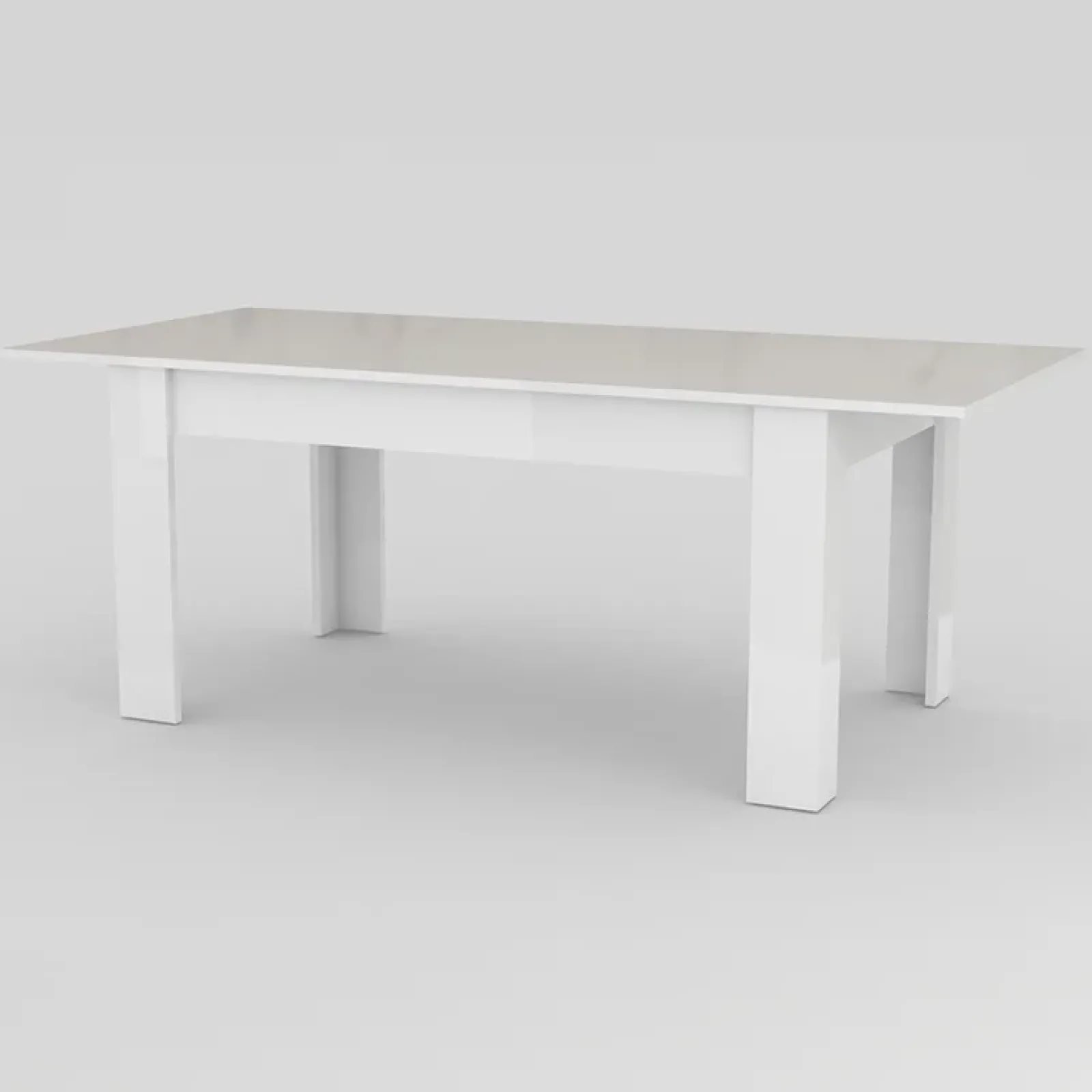 Garnero Arredamenti Tavoli Da Pranzo|Tavoli Allungabili-Tavolo allungabile 160-210cm Zenzero Bianco Lucido