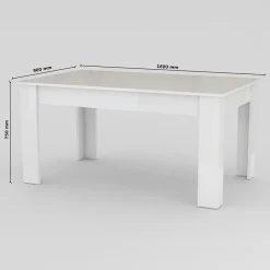 Garnero Arredamenti Tavoli Da Pranzo|Tavoli Allungabili-Tavolo allungabile 160-210cm Zenzero Bianco Lucido