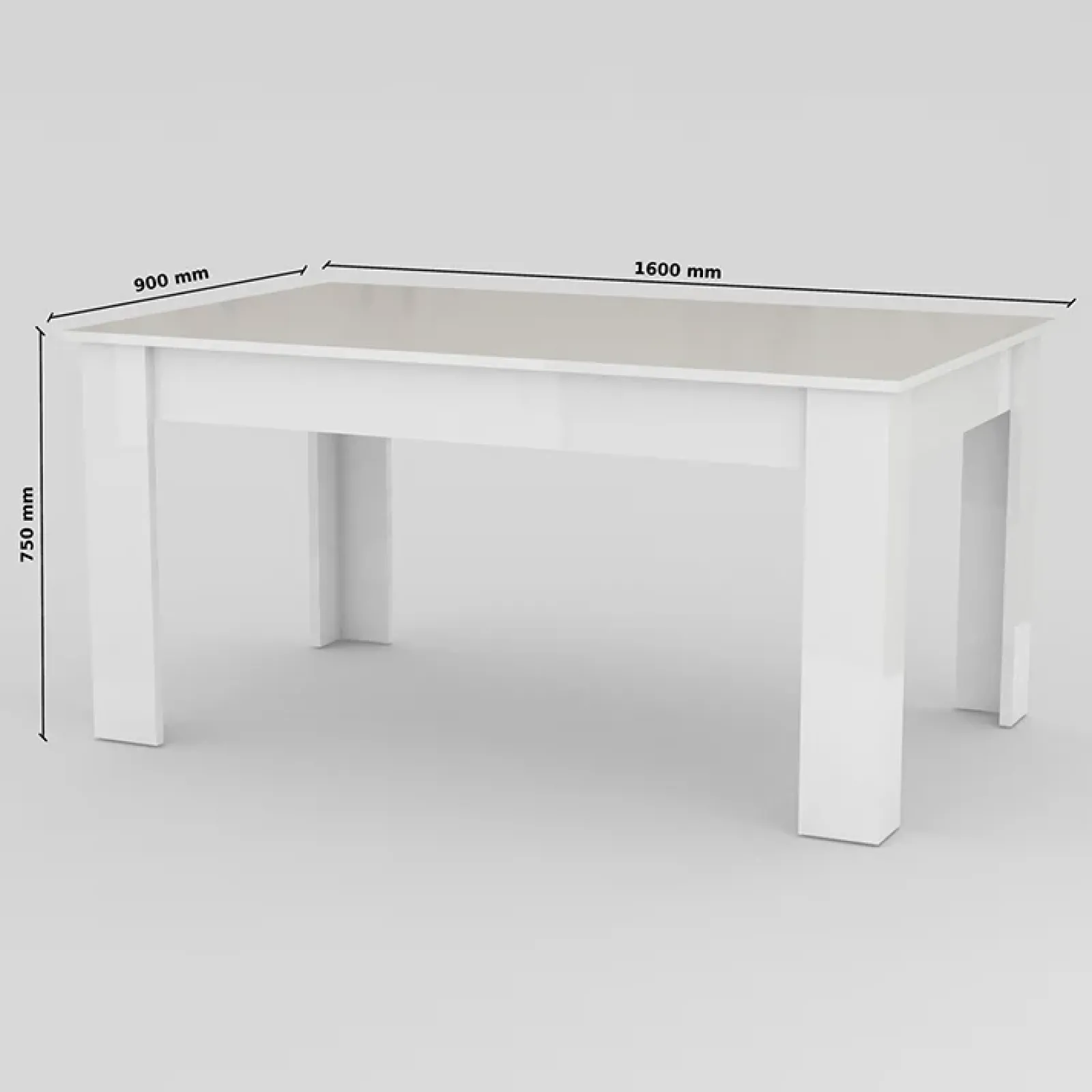 Garnero Arredamenti Tavoli Da Pranzo|Tavoli Allungabili-Tavolo allungabile 160-210cm Zenzero Bianco Lucido