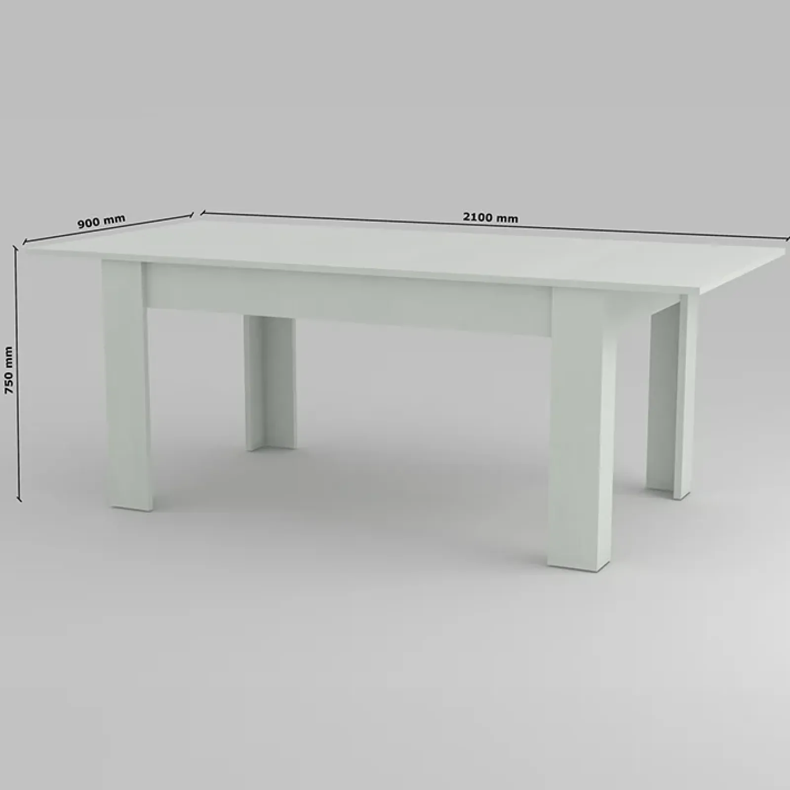 Garnero Arredamenti Tavoli Da Pranzo|Tavoli Allungabili-Tavolo allungabile 160-210cm Zenzero Bianco Opaco