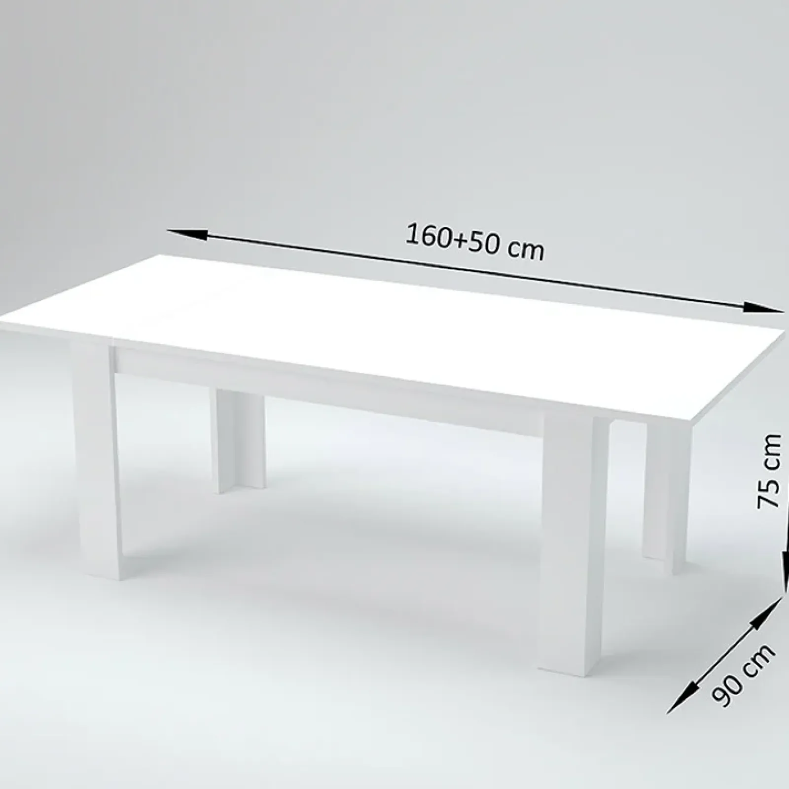 Garnero Arredamenti Tavoli Da Pranzo|Tavoli Allungabili-Tavolo allungabile 160-210cm Zenzero Bianco Opaco