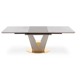 Garnero Arredamenti Tavoli Da Pranzo|Tavoli Allungabili-Tavolo allungabile 160/220cm da pranzo effetto marmo grigio Adige