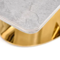 Garnero Arredamenti Tavoli Da Pranzo|Tavoli Allungabili-Tavolo allungabile 160/220cm da pranzo effetto marmo grigio Adige