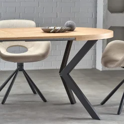 Garnero Arredamenti Tavoli Da Pranzo|Tavoli Allungabili-Tavolo allungabile 100/250cm da pranzo rovere dorato nero Agri