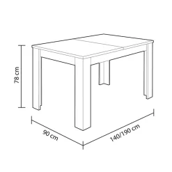 Garnero Arredamenti Tavoli Laccati|Tavoli Da Pranzo-Tavolo allungabile 140/190cm da pranzo grigio cenere Tito