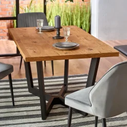 Garnero Arredamenti Tavoli Da Pranzo|Tavoli Allungabili-Tavolo allungabile 160/250cm design moderno rovere rustico nero Ridge Rovere Rustico - Nero