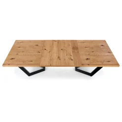 Garnero Arredamenti Tavoli Da Pranzo|Tavoli Allungabili-Tavolo allungabile 160/250cm design moderno rovere rustico nero Ridge Rovere Rustico - Nero