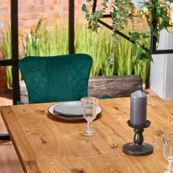 Garnero Arredamenti Tavoli Da Pranzo|Tavoli Allungabili-Tavolo allungabile 160/250cm design moderno rovere rustico nero Ridge Rovere Rustico - Nero