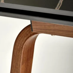 Garnero Arredamenti Tavoli Da Pranzo|Tavoli Allungabili-Tavolo allungabile 140/200cm effetto marmo nero rovere scuro Rinaldo