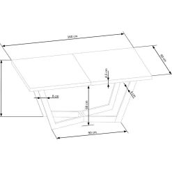 Garnero Arredamenti Tavoli Da Pranzo|Tavoli Allungabili-Tavolo allungabile 160/250cm industrial nero rovere Ridge Rovere - Nero