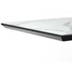 Garnero Arredamenti Tavoli Da Pranzo|Tavoli Allungabili-Tavolo allungabile 160/200cm moderno effetto marmo bianco nero Lennox
