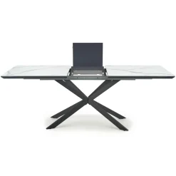 Garnero Arredamenti Tavoli Da Pranzo|Tavoli Allungabili-Tavolo allungabile 160/200cm moderno effetto marmo bianco nero Lennox