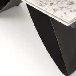 Garnero Arredamenti Tavoli Da Pranzo|Tavoli Allungabili-Tavolo allungabile 180/260cm moderno effetto marmo bianco nero Novellino