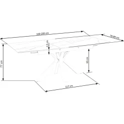 Garnero Arredamenti Tavoli Laccati|Tavoli Da Pranzo-Tavolo allungabile 160/200cm moderno effetto marmo bianco Lucinda