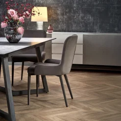 Garnero Arredamenti Tavoli Da Pranzo|Tavoli Allungabili-Tavolo allungabile 160/210cm moderno vetro acciaio grigio Jennifer