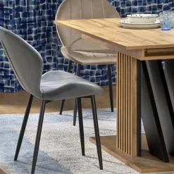 Garnero Arredamenti Tavoli Da Pranzo|Tavoli Allungabili-Tavolo allungabile 130/175cm moderno rovere nero Lavander