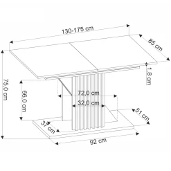 Garnero Arredamenti Tavoli Da Pranzo|Tavoli Allungabili-Tavolo allungabile 130/175cm moderno rovere nero Lavander