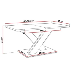 Garnero Arredamenti Tavoli Da Pranzo|Tavoli Allungabili-Tavolo allungabile 140/180cm rettangolare bianco lucido rovere Ivonne Rovere - Bianco Lucido