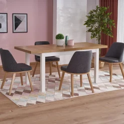 Garnero Arredamenti Tavoli In Legno|Tavoli Da Pranzo-Tavolo allungabile 140/220cm rettangolare rovere nodato bianco Ace Bianco - Rovere