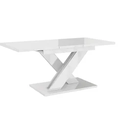 Garnero Arredamenti Tavoli Da Pranzo|Tavoli Allungabili-Tavolo allungabile 140/180cm rettangolare Ivonne Bianco Lucido