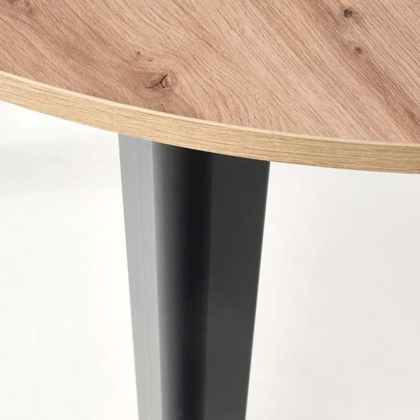 Garnero Arredamenti Tavoli Rotondi|Tavoli Da Pranzo-Tavolo allungabile 102/142cm rotondo moderno nero Lucci Rovere