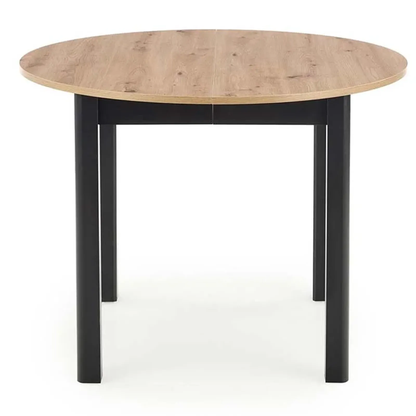 Garnero Arredamenti Tavoli Rotondi|Tavoli Da Pranzo-Tavolo allungabile 102/142cm rotondo moderno nero Lucci Rovere