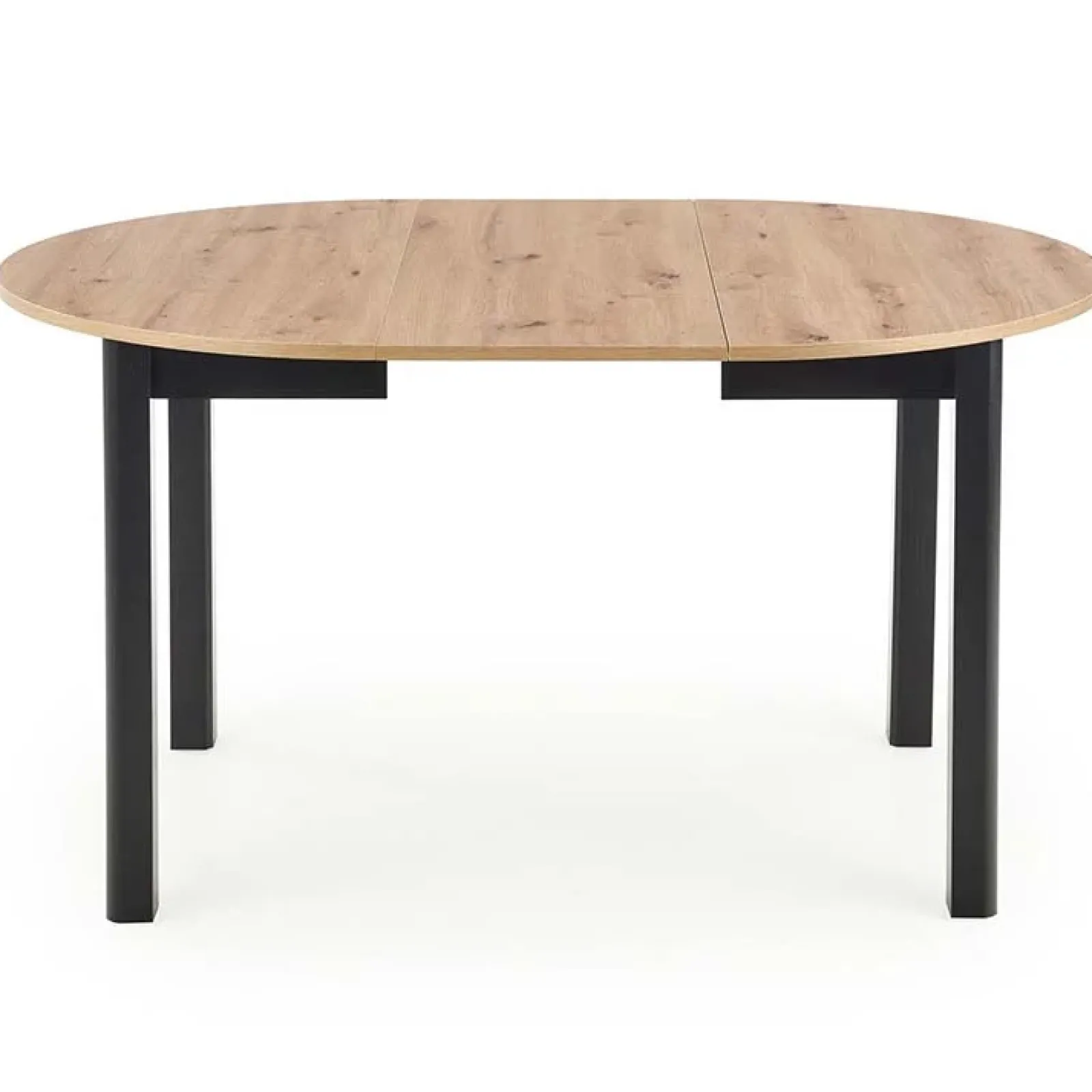 Garnero Arredamenti Tavoli Rotondi|Tavoli Da Pranzo-Tavolo allungabile 102/142cm rotondo moderno nero Lucci Rovere