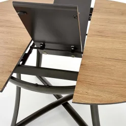 Garnero Arredamenti Tavoli Rotondi|Tavoli Da Pranzo-Tavolo allungabile 118/148cm rotondo rovere antracite nero Ortensia Gihome®