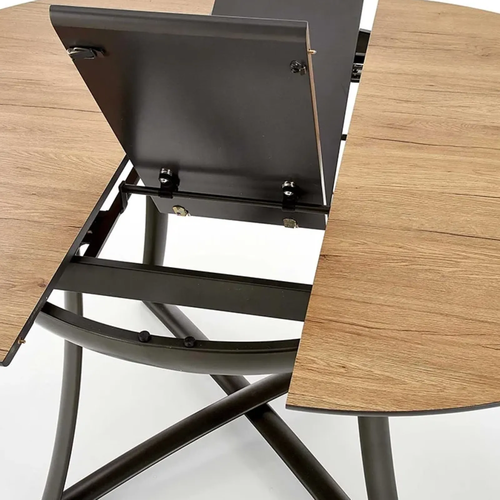 Garnero Arredamenti Tavoli Rotondi|Tavoli Da Pranzo-Tavolo allungabile 118/148cm rotondo rovere antracite nero Ortensia Gihome®