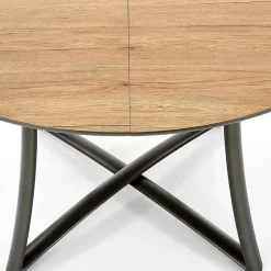 Garnero Arredamenti Tavoli Rotondi|Tavoli Da Pranzo-Tavolo allungabile 118/148cm rotondo rovere antracite nero Ortensia Gihome®