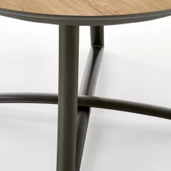 Garnero Arredamenti Tavoli Rotondi|Tavoli Da Pranzo-Tavolo allungabile 118/148cm rotondo rovere antracite nero Ortensia Gihome®