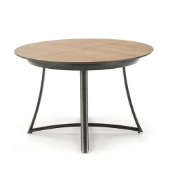 Garnero Arredamenti Tavoli Rotondi|Tavoli Da Pranzo-Tavolo allungabile 118/148cm rotondo rovere antracite nero Ortensia Gihome®
