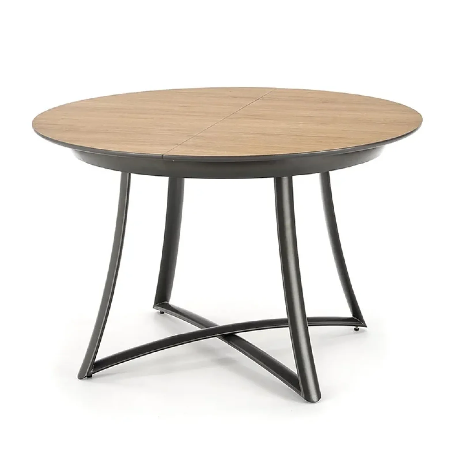 Garnero Arredamenti Tavoli Rotondi|Tavoli Da Pranzo-Tavolo allungabile 118/148cm rotondo rovere antracite nero Ortensia Gihome®