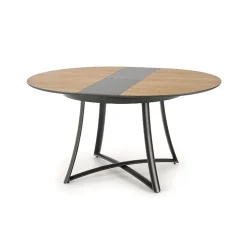 Garnero Arredamenti Tavoli Rotondi|Tavoli Da Pranzo-Tavolo allungabile 118/148cm rotondo rovere antracite nero Ortensia Gihome®