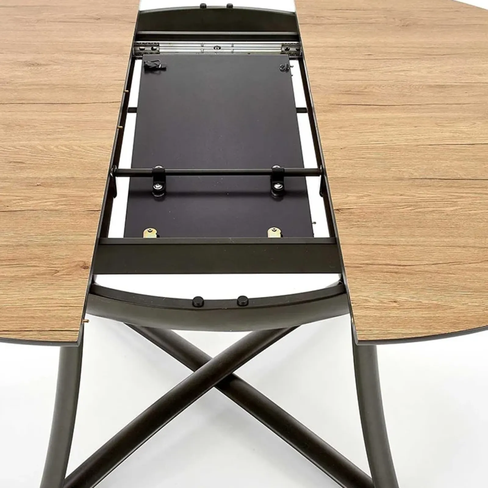 Garnero Arredamenti Tavoli Rotondi|Tavoli Da Pranzo-Tavolo allungabile 118/148cm rotondo rovere antracite nero Ortensia Gihome®