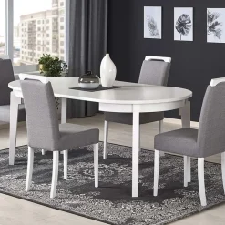 Garnero Arredamenti Tavoli Rotondi|Tavoli Da Pranzo-Tavolo allungabile 100/200cm rotondo moderno bianco Robin