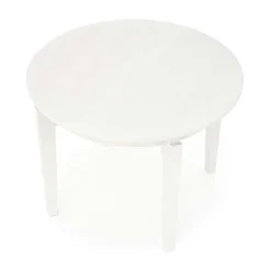 Garnero Arredamenti Tavoli Rotondi|Tavoli Da Pranzo-Tavolo allungabile 100/200cm rotondo moderno bianco Robin