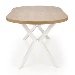 Garnero Arredamenti Tavoli Rotondi|Tavoli Da Pranzo-Tavolo allungabile 100/250cm rotondo rovere dorato bianco Sarajevo