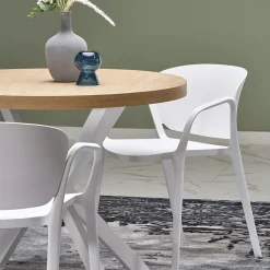 Garnero Arredamenti Tavoli Rotondi|Tavoli Da Pranzo-Tavolo allungabile 100/250cm rotondo rovere dorato bianco Sarajevo