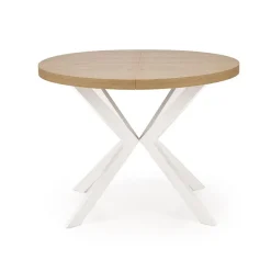 Garnero Arredamenti Tavoli Rotondi|Tavoli Da Pranzo-Tavolo allungabile 100/250cm rotondo rovere dorato bianco Sarajevo