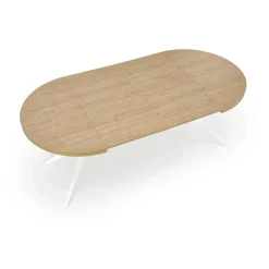 Garnero Arredamenti Tavoli Rotondi|Tavoli Da Pranzo-Tavolo allungabile 100/250cm rotondo rovere dorato bianco Sarajevo