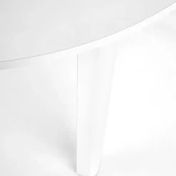 Garnero Arredamenti Tavoli Rotondi|Tavoli Da Pranzo-Tavolo allungabile 102/142cm rotondo da pranzo moderno bianco Lucci Bianco Opaco