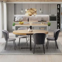 Garnero Arredamenti Tavoli Da Pranzo|Tavoli Allungabili-Tavolo allungabile 120/160cm rovere dorato nero Mason