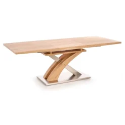 Garnero Arredamenti Tavoli In Legno|Tavoli Da Pranzo-Tavolo allungabile 160/220cm rovere acciaio Iride Gihome® Rovere Rustico - Grigio