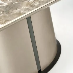 Garnero Arredamenti Tavoli Laccati|Tavoli Da Pranzo-Tavolo allungabile da pranzo 160/200cm marmo bianco beige Iolanda