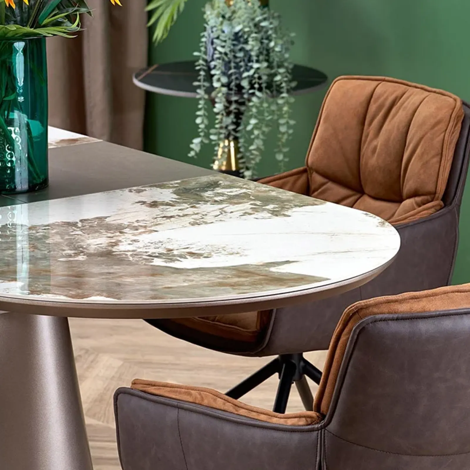 Garnero Arredamenti Tavoli Laccati|Tavoli Da Pranzo-Tavolo allungabile da pranzo 160/200cm marmo bianco beige Iolanda