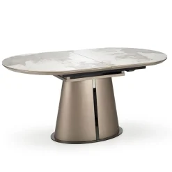 Garnero Arredamenti Tavoli Laccati|Tavoli Da Pranzo-Tavolo allungabile da pranzo 160/200cm marmo bianco beige Iolanda