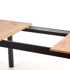 Garnero Arredamenti Tavoli Da Pranzo|Tavoli Allungabili-Tavolo allungabile industrial 160/228cm rovere nero Florian