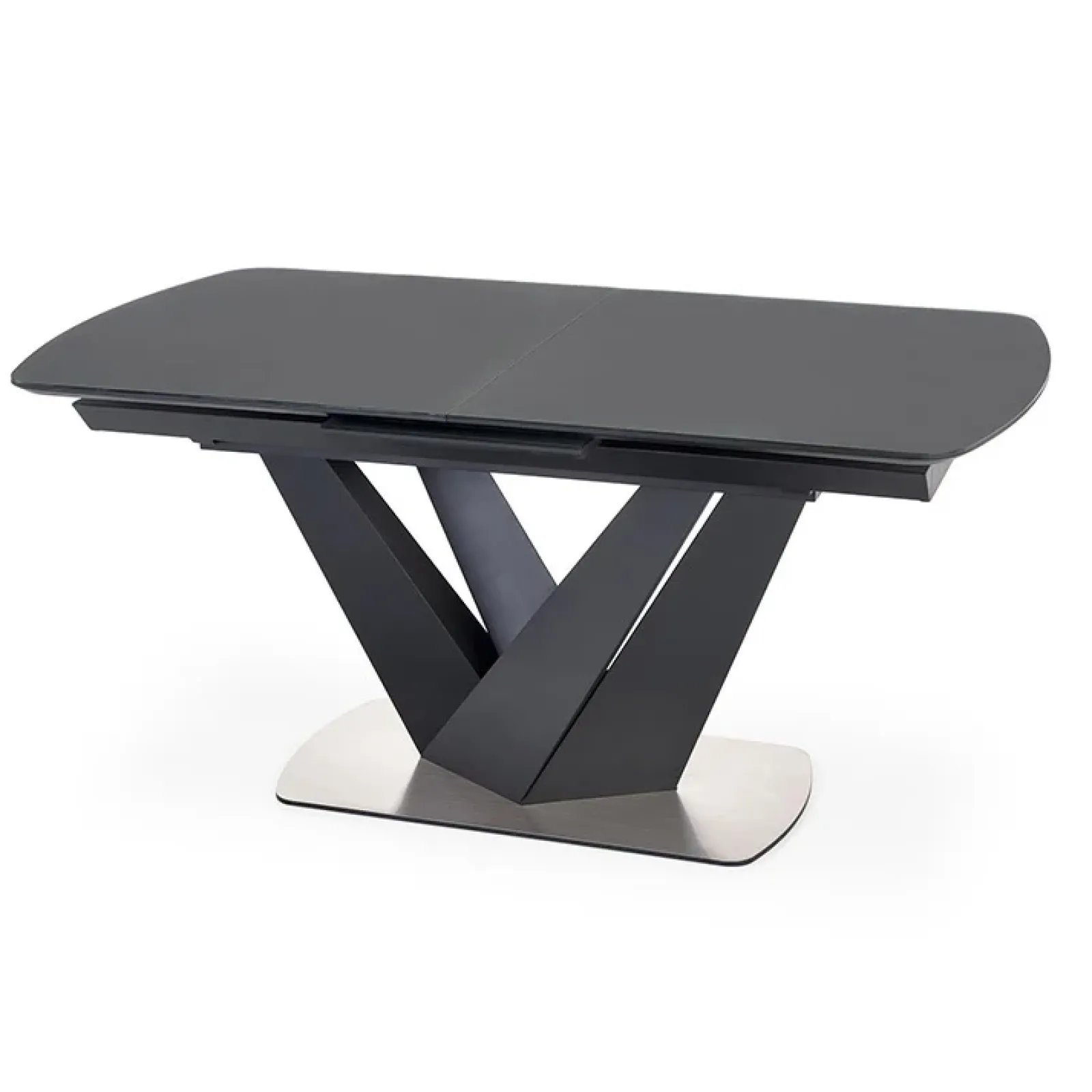 Garnero Arredamenti Tavoli Da Pranzo|Tavoli Allungabili-Tavolo allungabile moderno 160/200cm grigio scuro nero Blasco